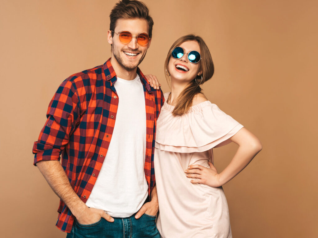Portrait Smiling Beautiful Girl Her Handsome Boyfriend Laughing Scaled 1024x768